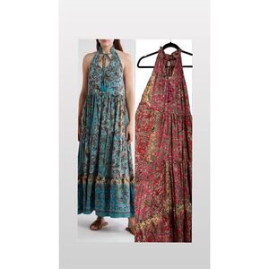 Raga Akira Ruffle Collar Maxi Dress in Fuchsia Size Small $185